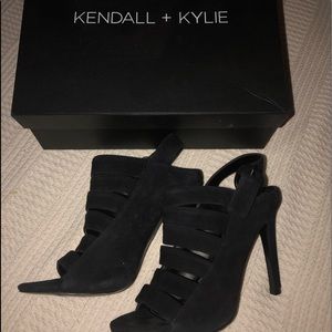 Black suede heels
